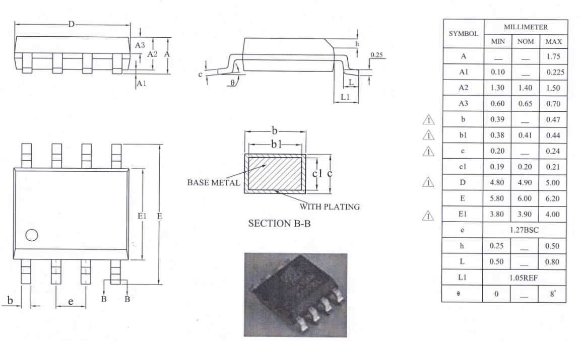 sop8封装尺寸标准图 sop8封装尺寸标准图