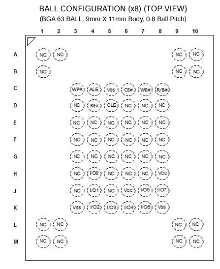 F59D4G81KA-45BG2R引脚图 F59D4G81KA-45BG2R引脚图
