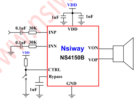 NS4150B典型应用电路图