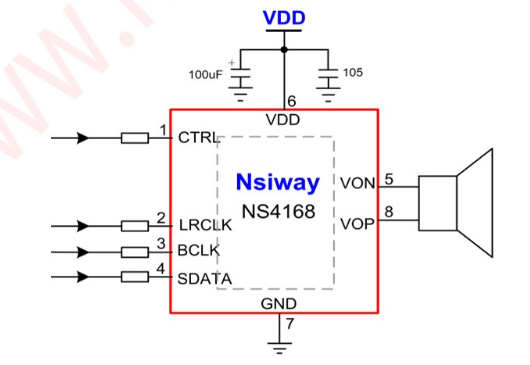 NS4168典型应用电路图