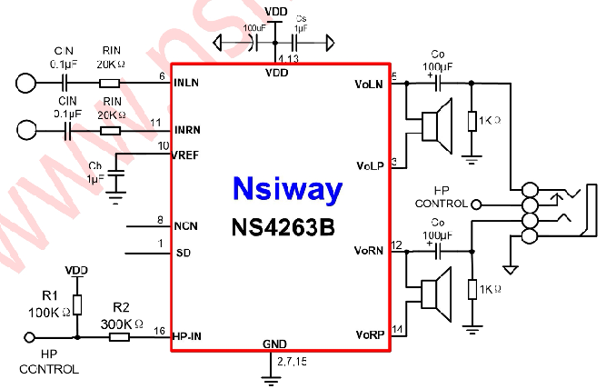 NS4263B应用电路