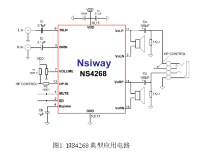 NS4268典型应用电路 NS4268典型应用电路
